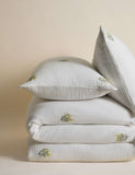 Muslin floral sprig bedding set, pure cotton - British product