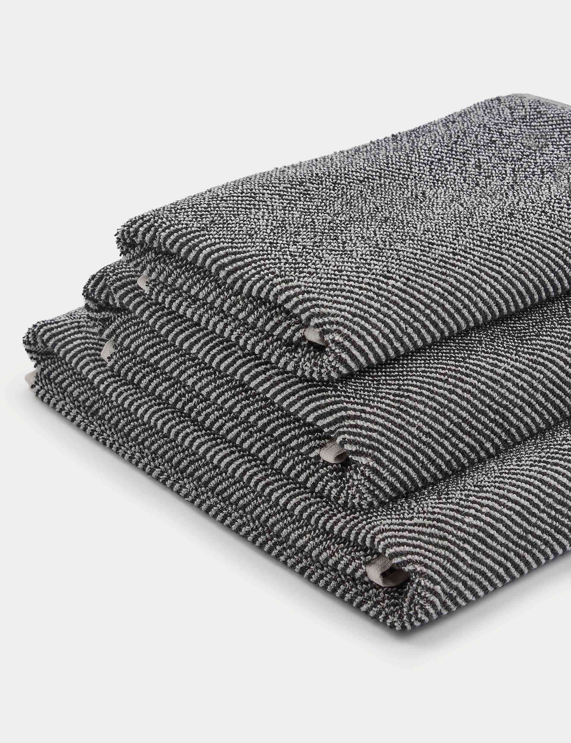 Pure cotton narrow striped bath towel, imported from the UK