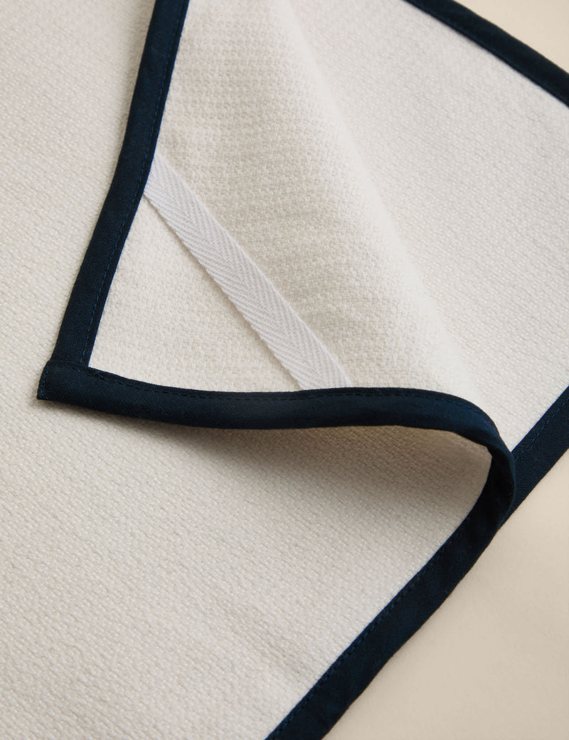 M&S X Tom Kerridge Navy Trim Chef's Cloth 50x103 cm, imported from the UK