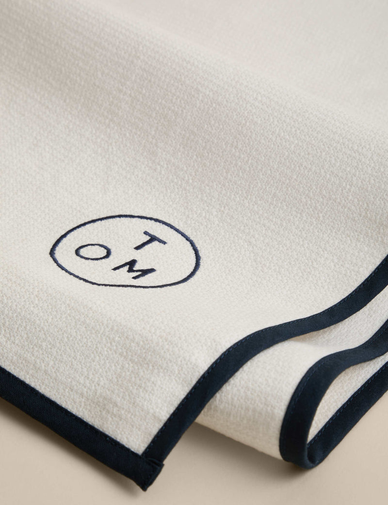 M&S X Tom Kerridge Navy Trim Chef's Cloth 50x103 cm, imported from the UK