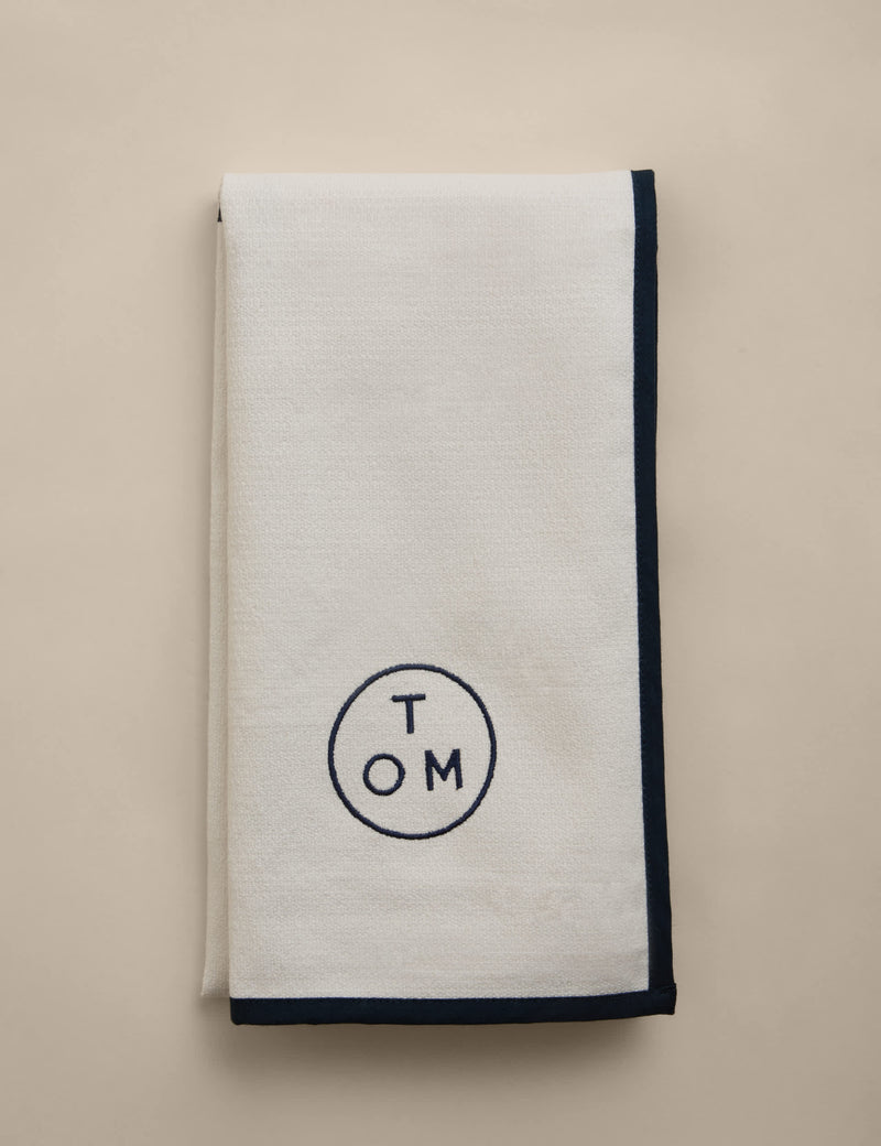 M&S X Tom Kerridge Navy Trim Chef's Cloth 50x103 cm, imported from the UK