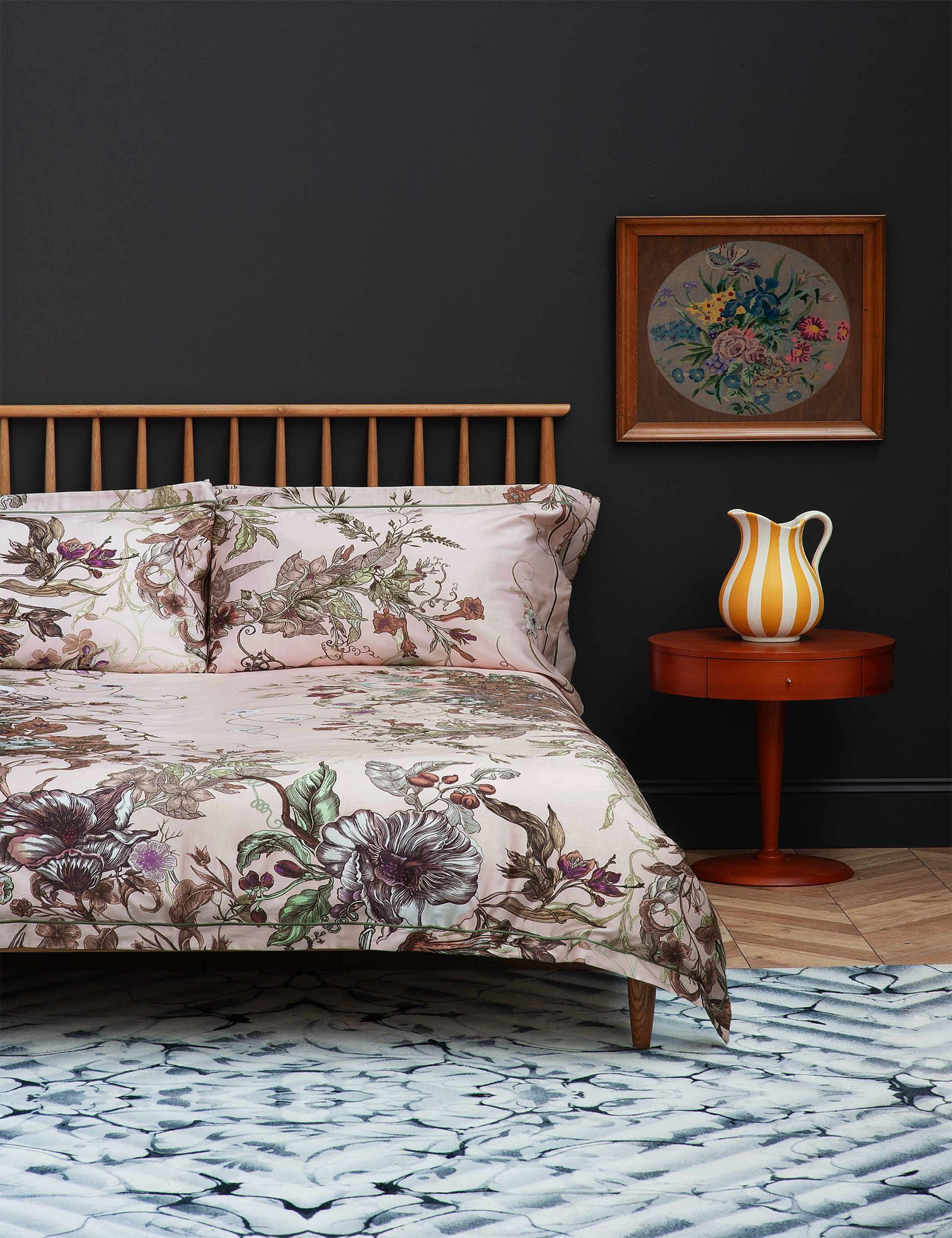 Timorous Beasties pure cotton bedding set with floral pattern, UK version