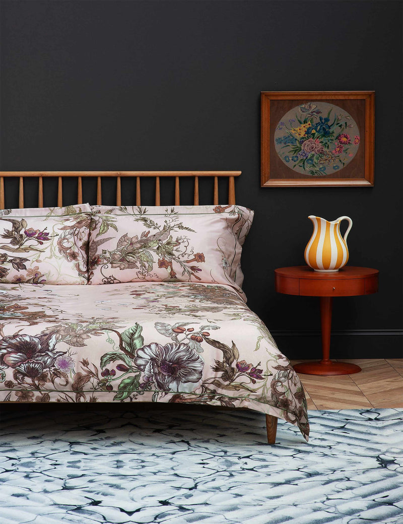 Timorous Beasties pure cotton bedding set with floral pattern, UK version
