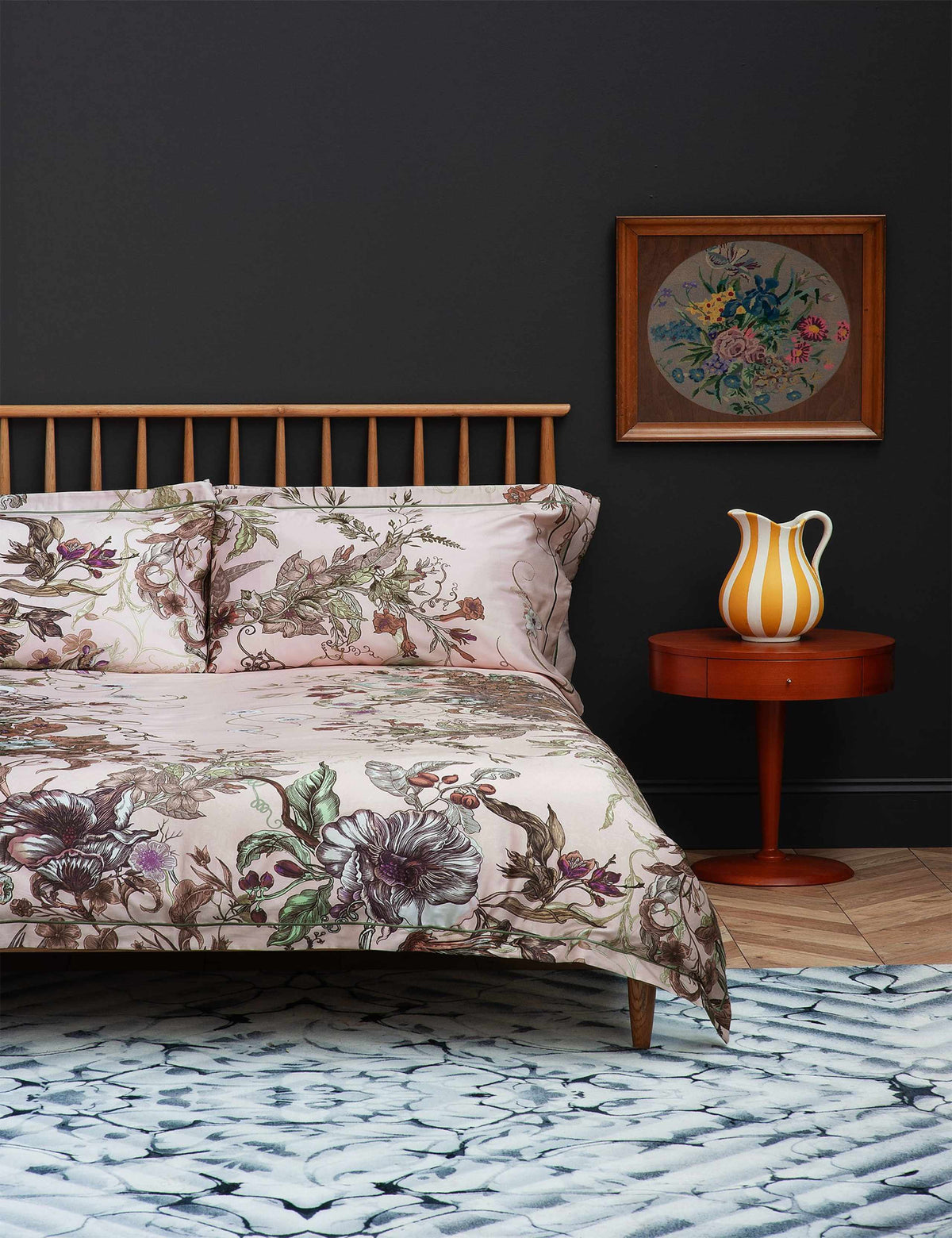 Timorous Beasties pure cotton bedding set with floral pattern, UK version