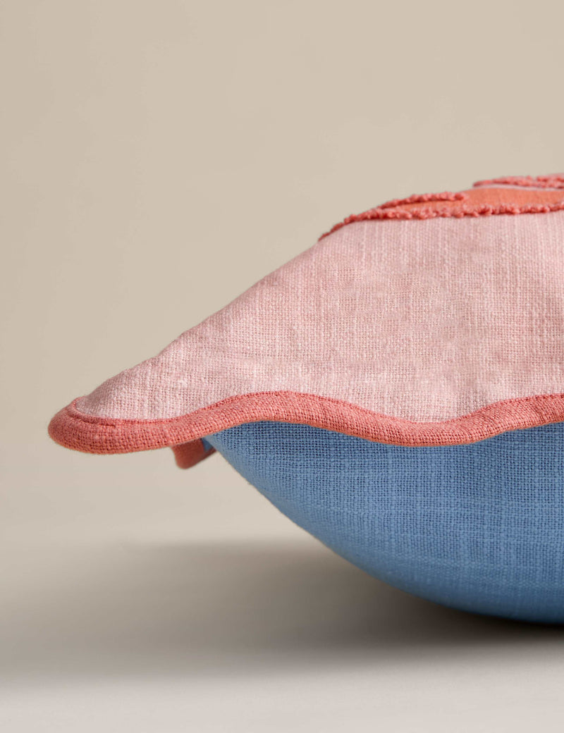 Cotton cushion with palm embroidery 50cm, imported from the UK