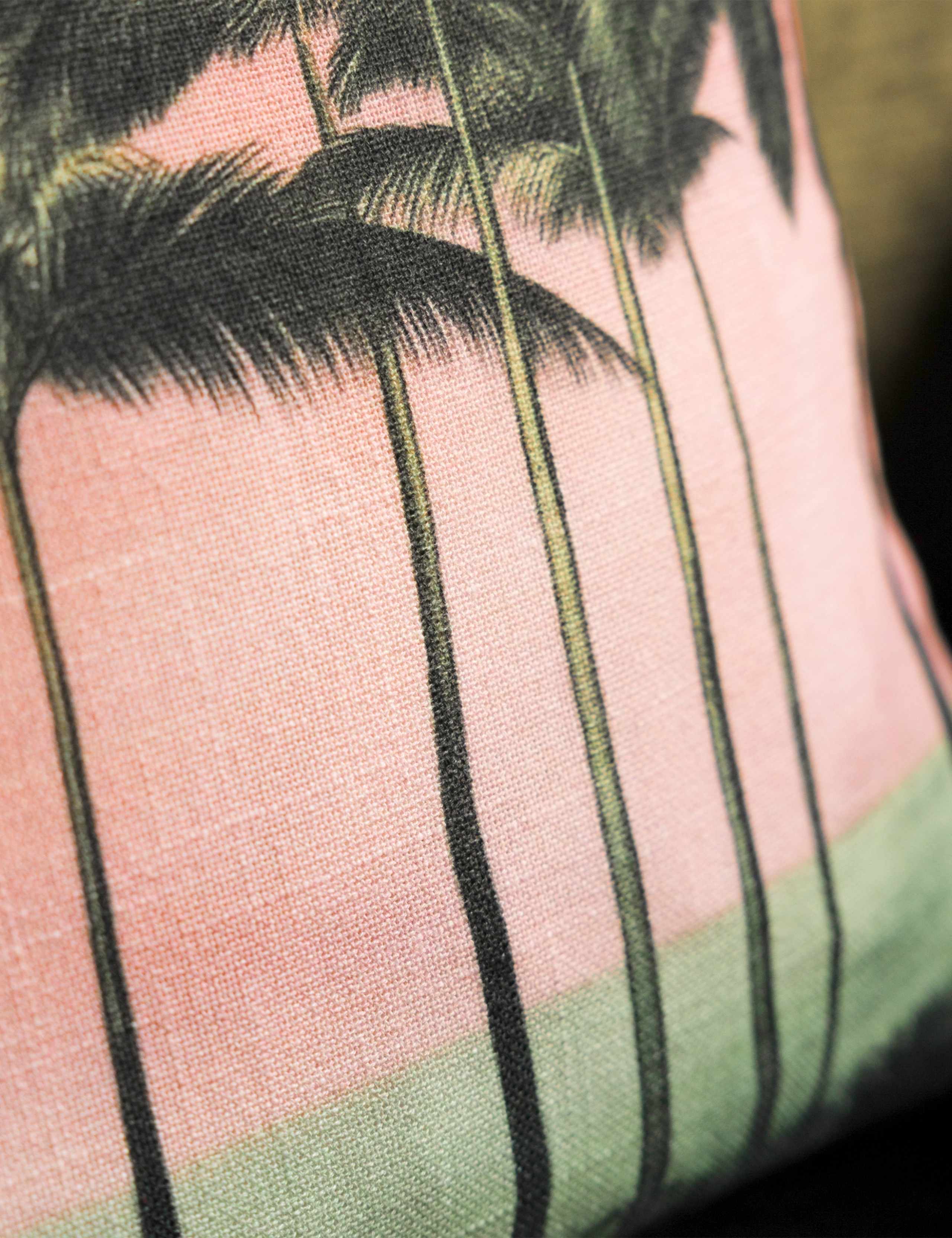 Rockett St George Palm Paradise piped cushion, 45cm, British brand