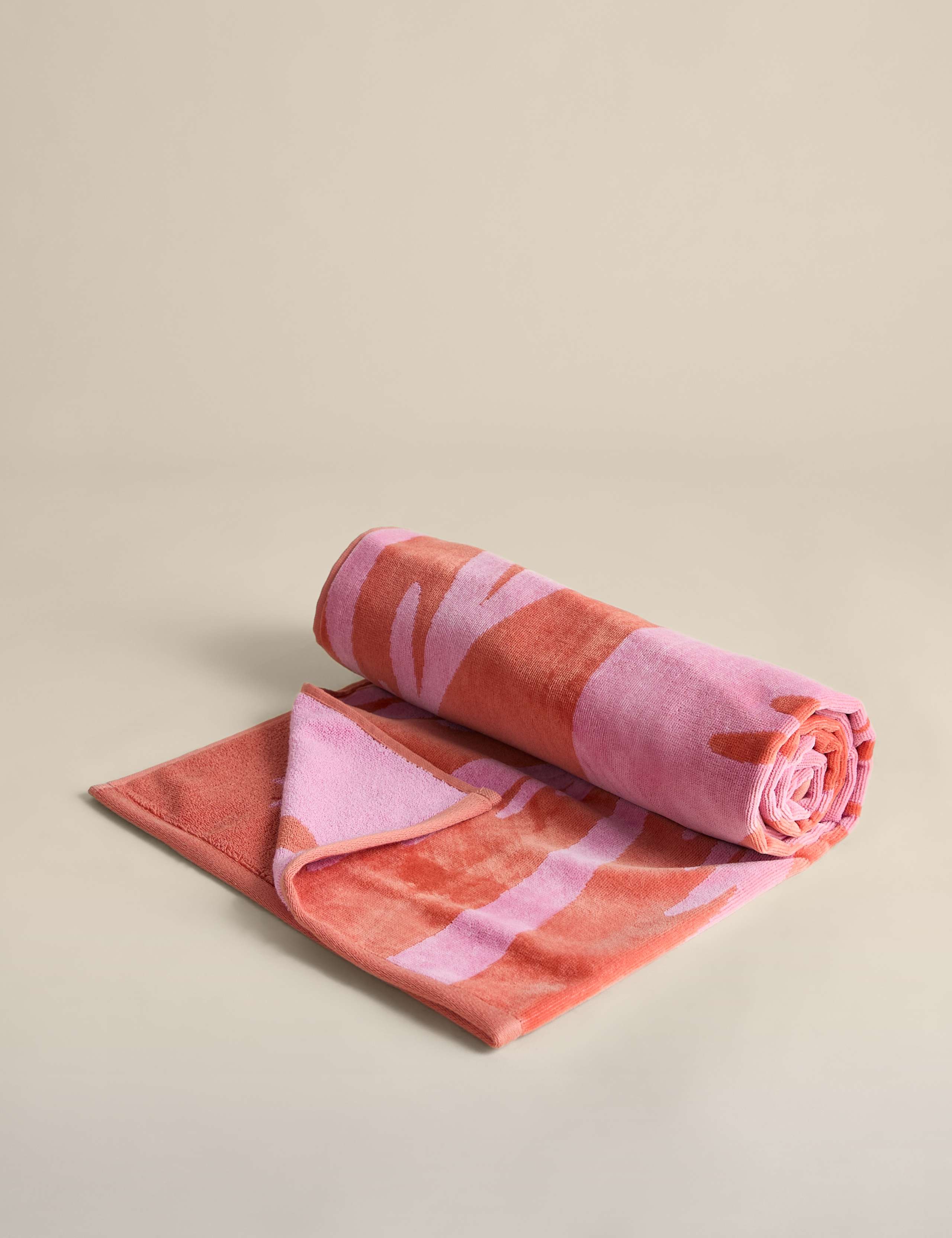 Pure cotton palm tree beach towel 152cm long - British product
