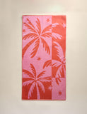 Pure cotton palm tree beach towel 152cm long - British product