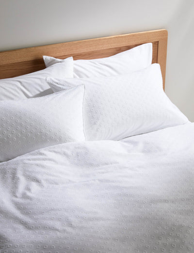 M&S Pure Cotton Pom Pom Dobby Bedding Set- Buy online at McGrocer