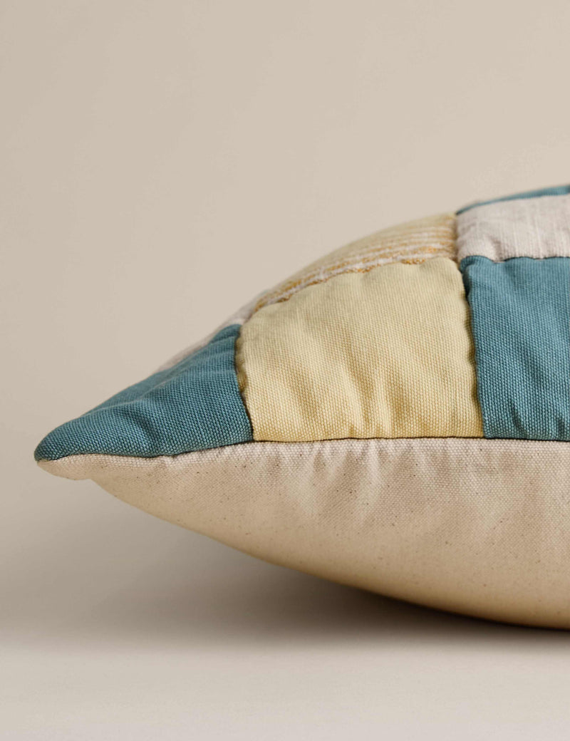 Pure cotton quilted patchwork cushion 50cm (British brand)