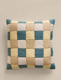 Pure cotton quilted patchwork cushion 50cm (British brand)