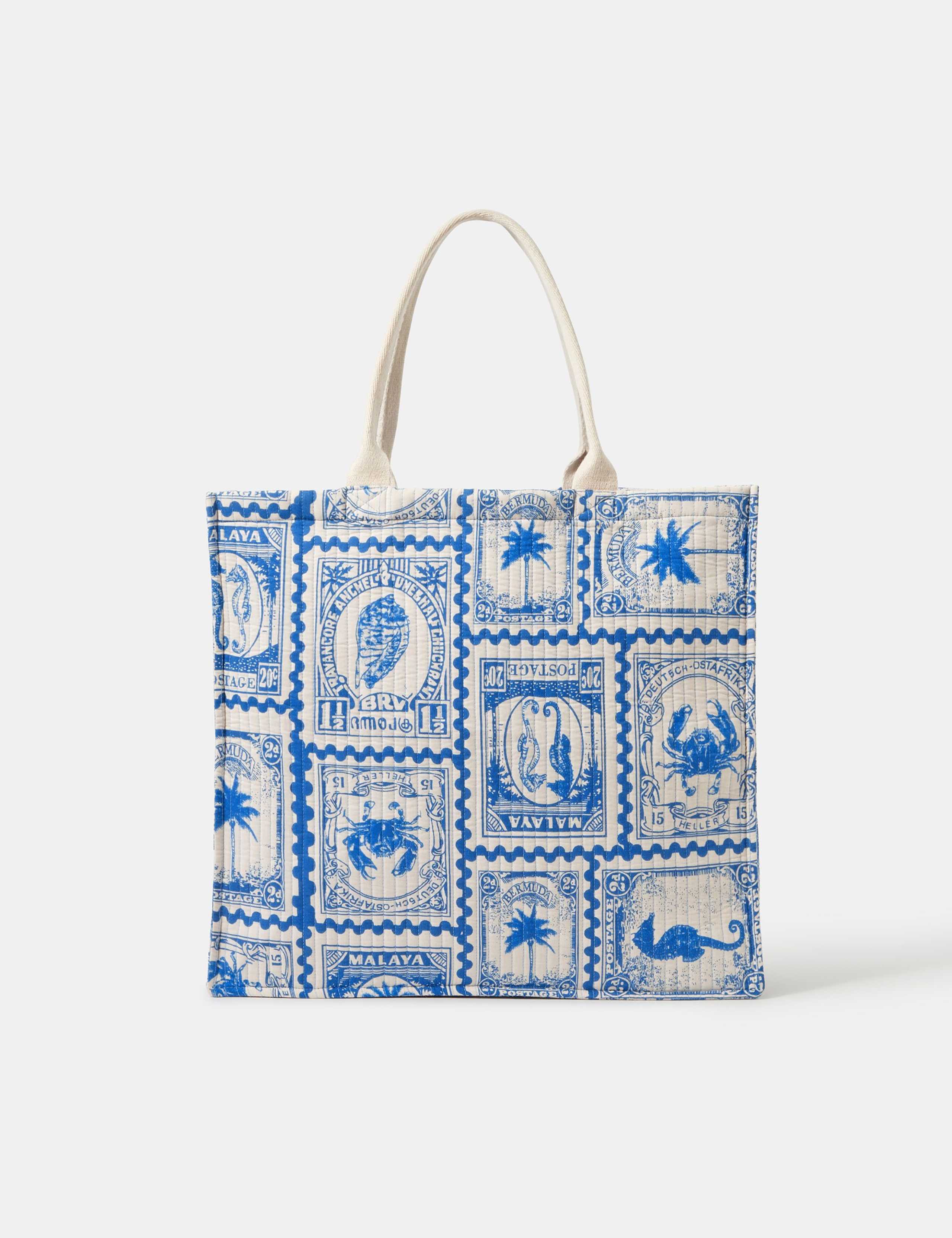 Accessorize printed quilted cotton tote bag, UK version