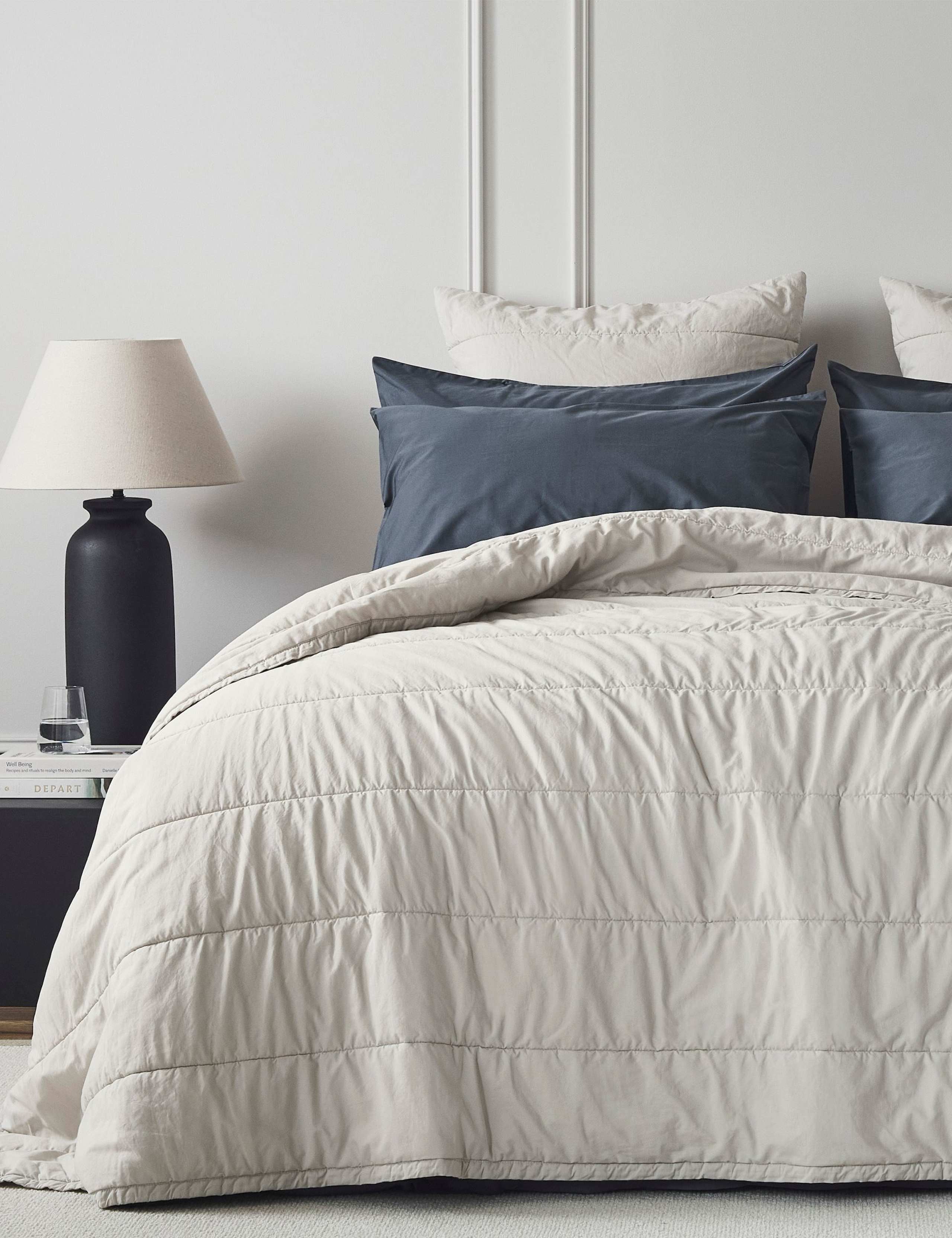 Bedfolk pure cotton quilted throw, imported from the UK