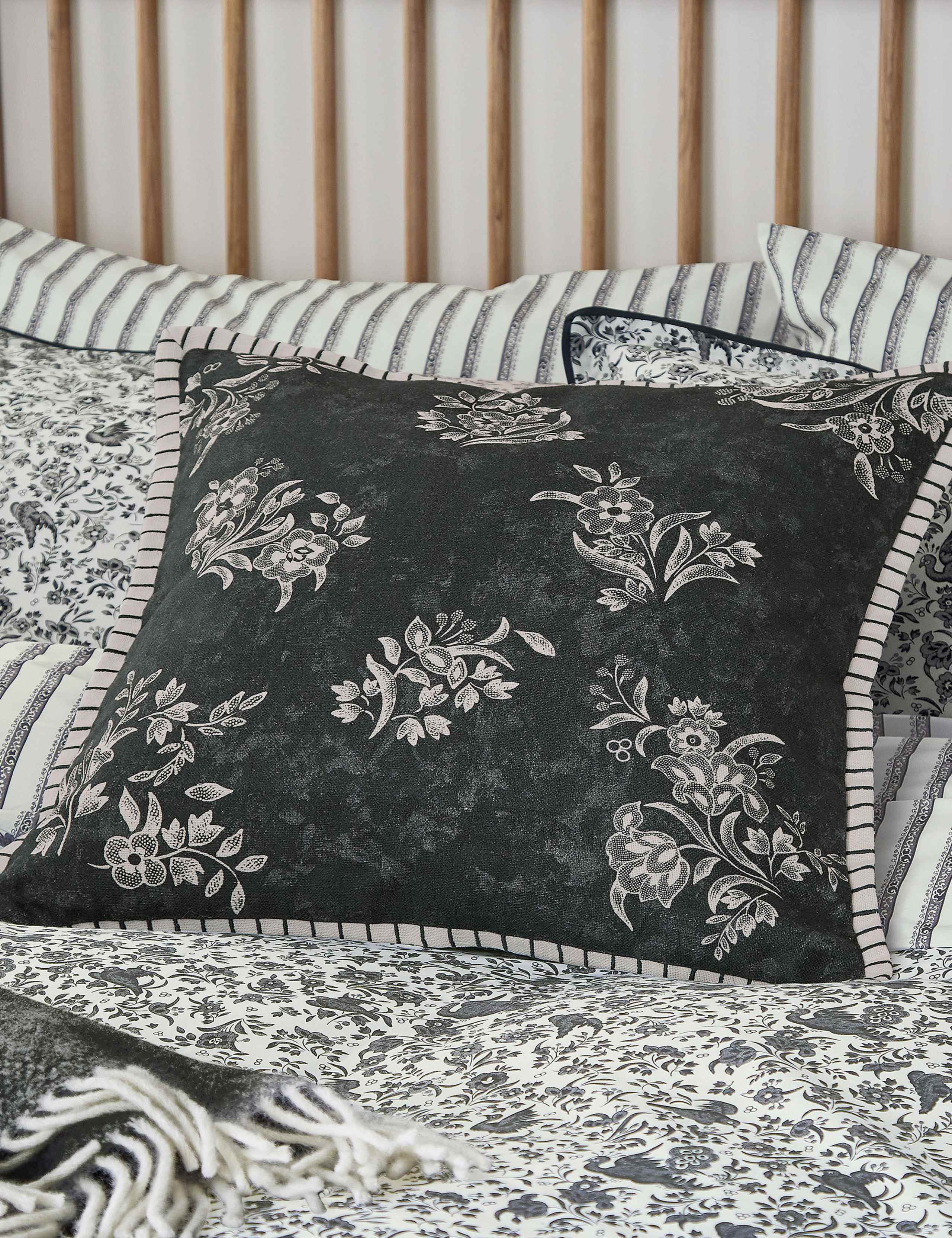 Bedeck of Belfast pure cotton Regal Peacock cushion 50cm, UK version