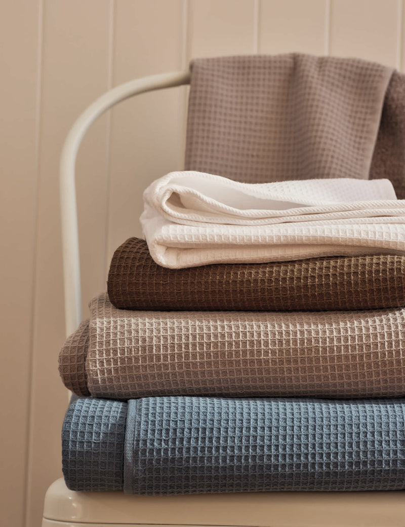 Pure cotton waffle and terry towel, UK version