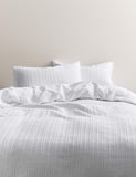 Pure cotton ribbed bedding set with duvet and pillowcases, UK version