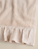 Pure cotton ruffle towel with linen border 600gsm (British brand)