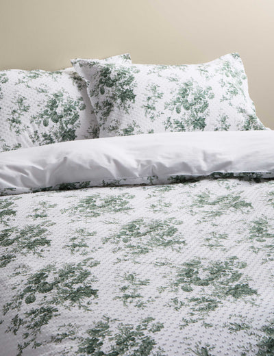 M&S Pure Cotton Sabrine Floral Dobby Bedding Set- Buy online at McGrocer