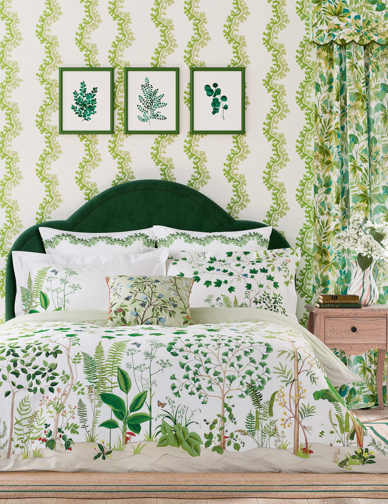 Sanderson Sycamore Oak bedding set, imported from the UK