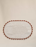 Pure cotton scallop oval bath mat 80cm, UK version