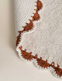 Pure cotton scallop oval bath mat 80cm, UK version