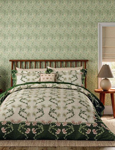 M&S Morris & Co Pure Cotton Scrolling Carnation Bedding Set- Buy online at McGrocer