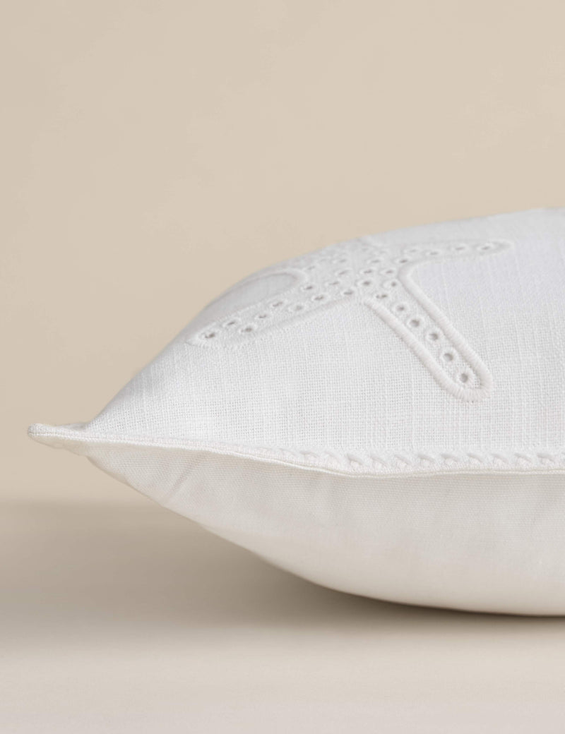 Pure cotton broderie bolster cushion 60 cm - British product