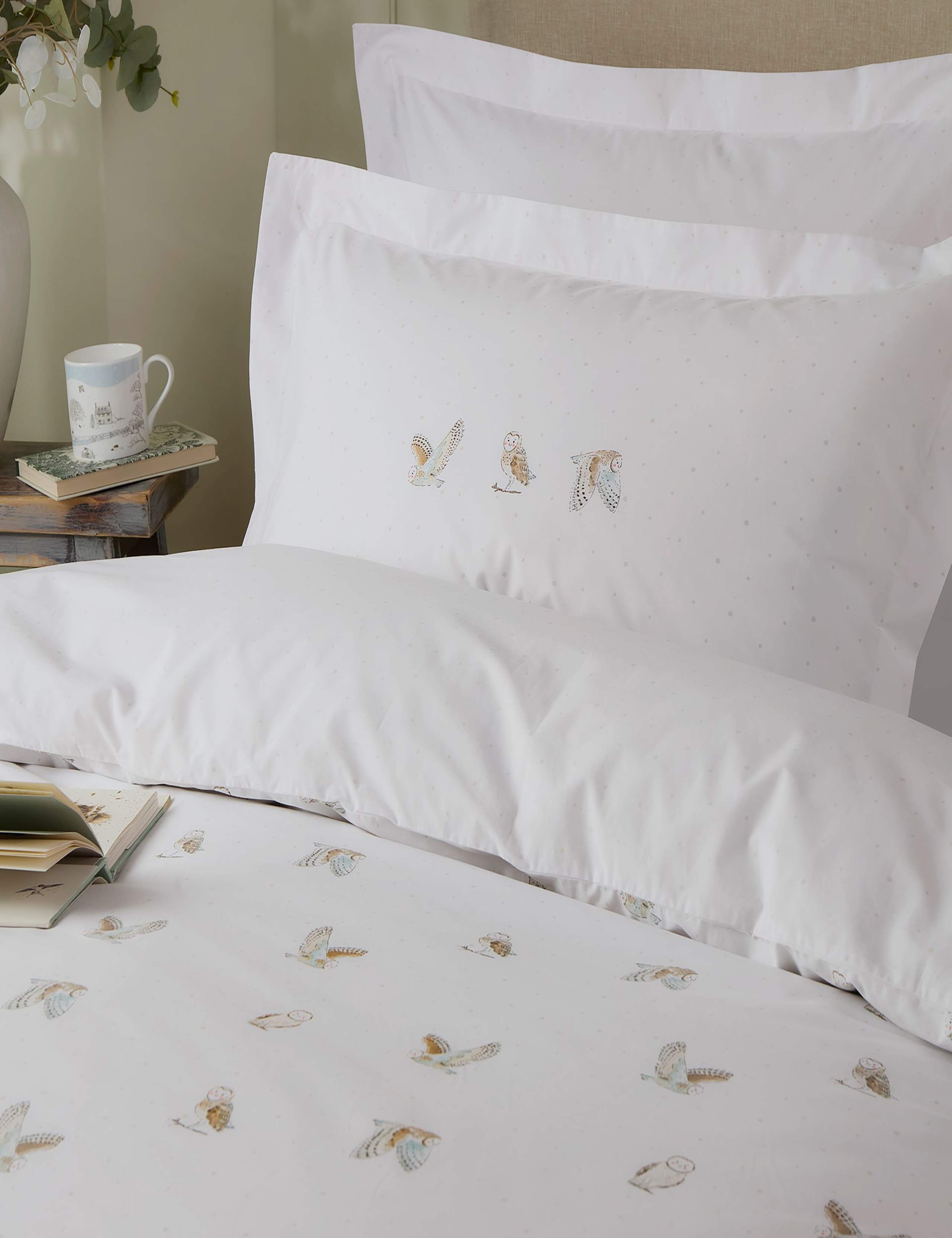 Sophie Allport snowy owls bedding set, pure cotton (British brand)