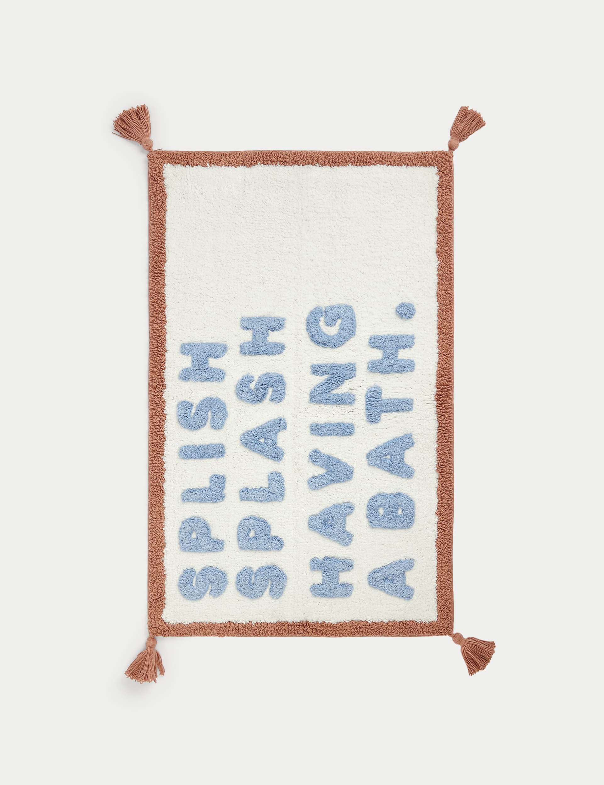 Pure cotton splish splash tassel bath mat 50x80cm, imported from the UK