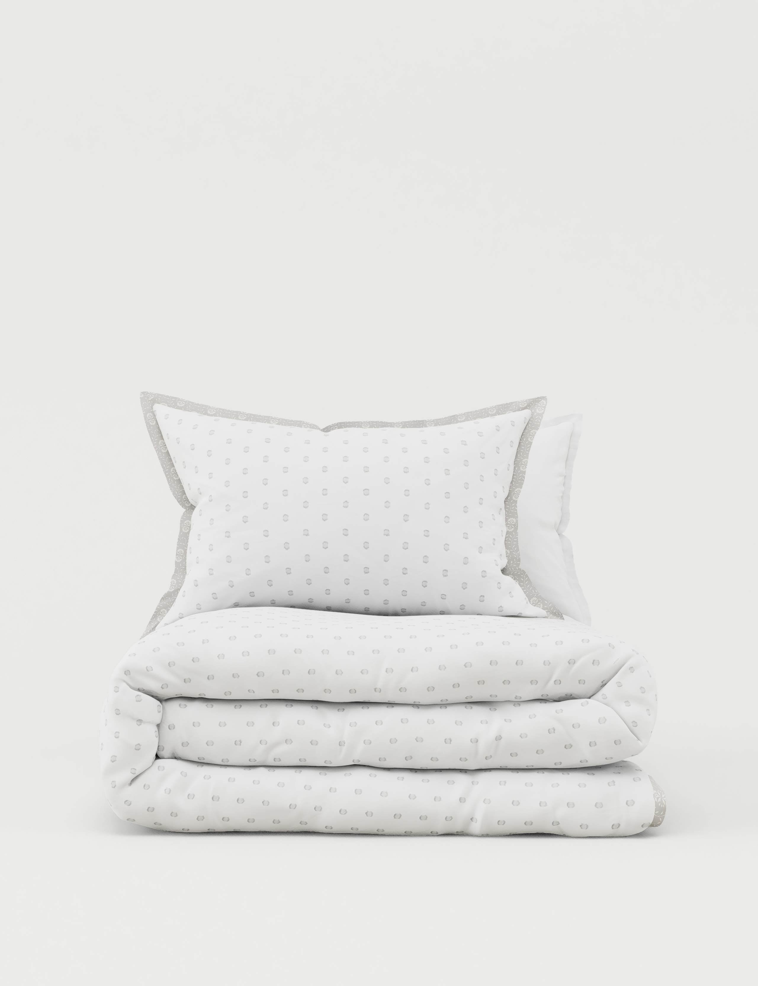 Pure cotton spotty jacquard bedding set, imported from the UK