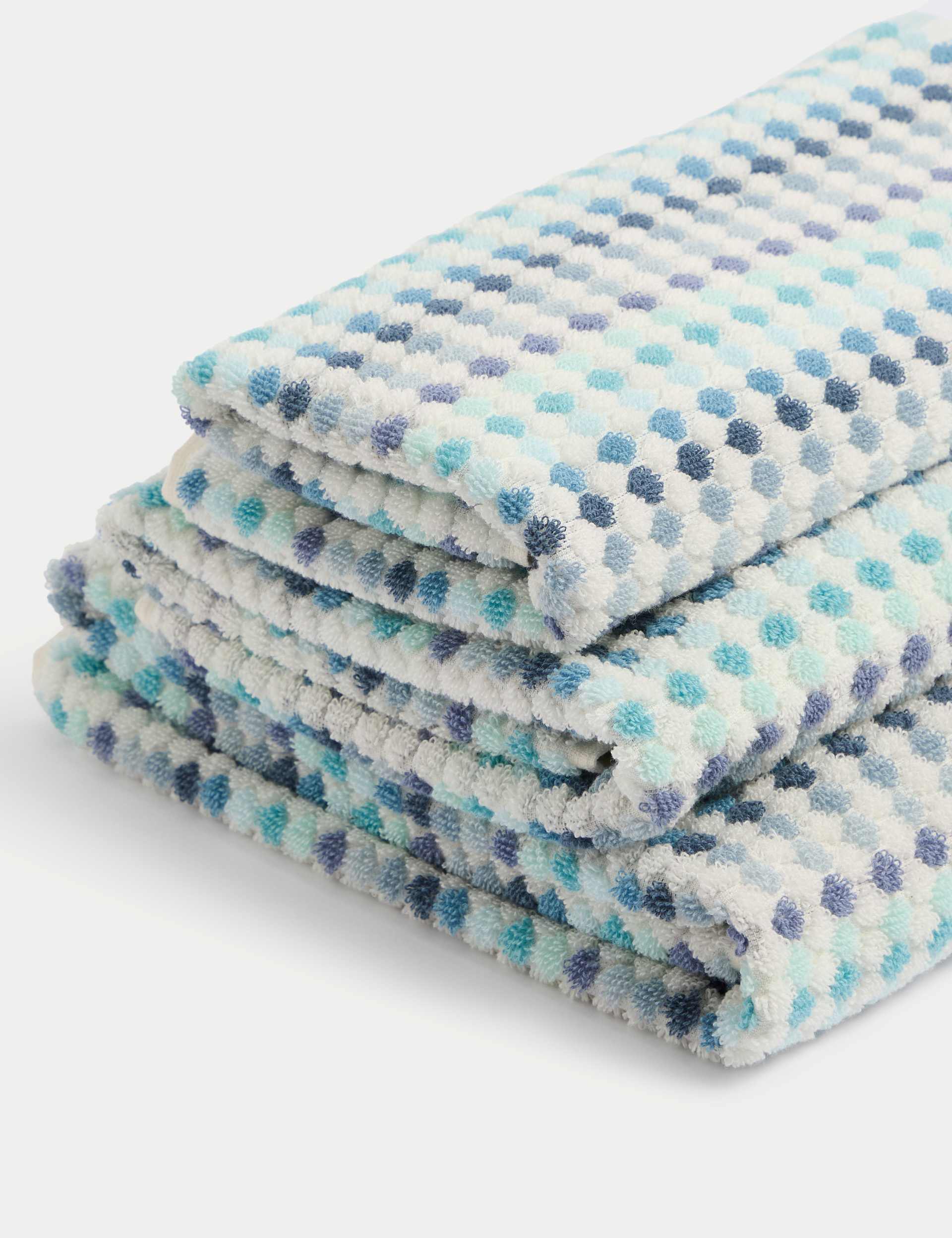Pure Cotton Spotty Striped Bath Towel, imported from the UK