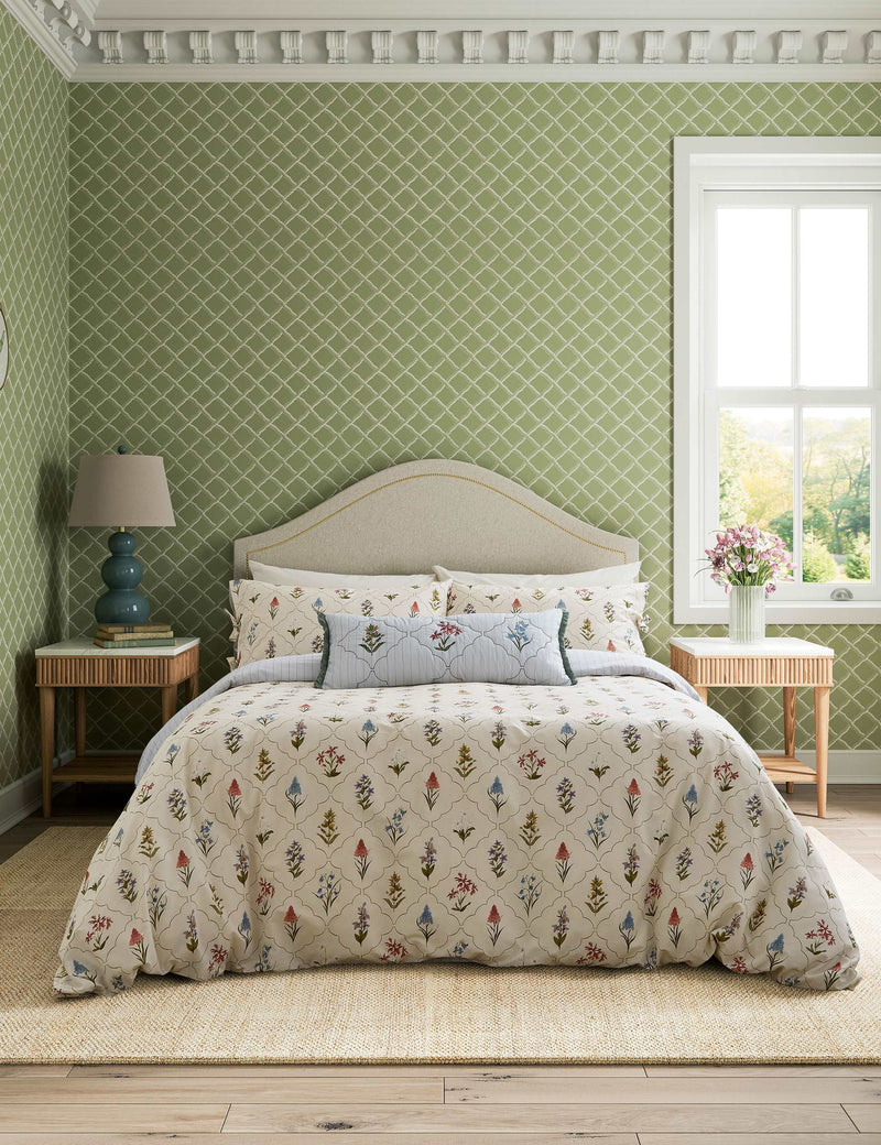 Sanderson pure cotton floral bedding set - British product
