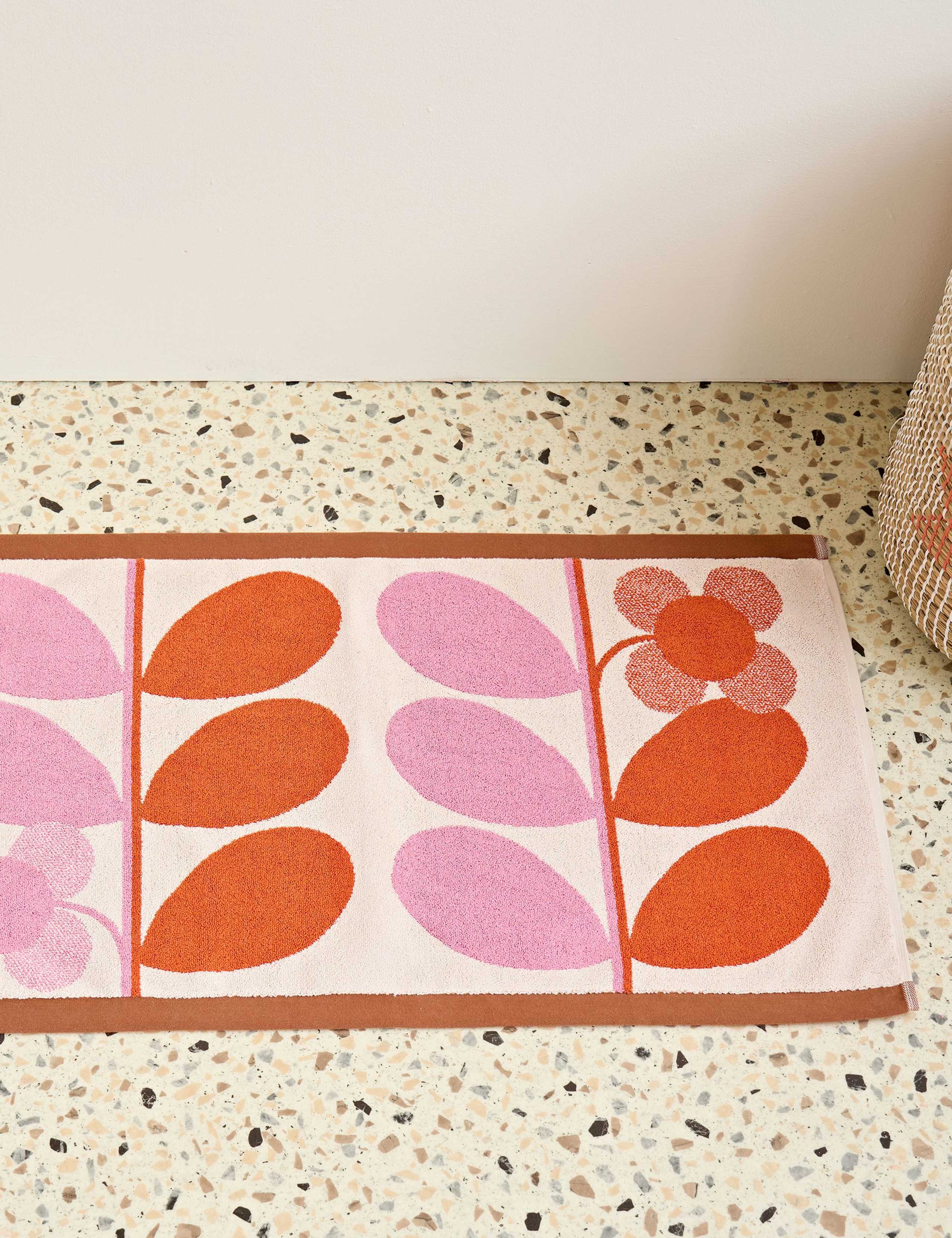 Orla Kiely Stem Bloom Bath Mat, imported from the UK