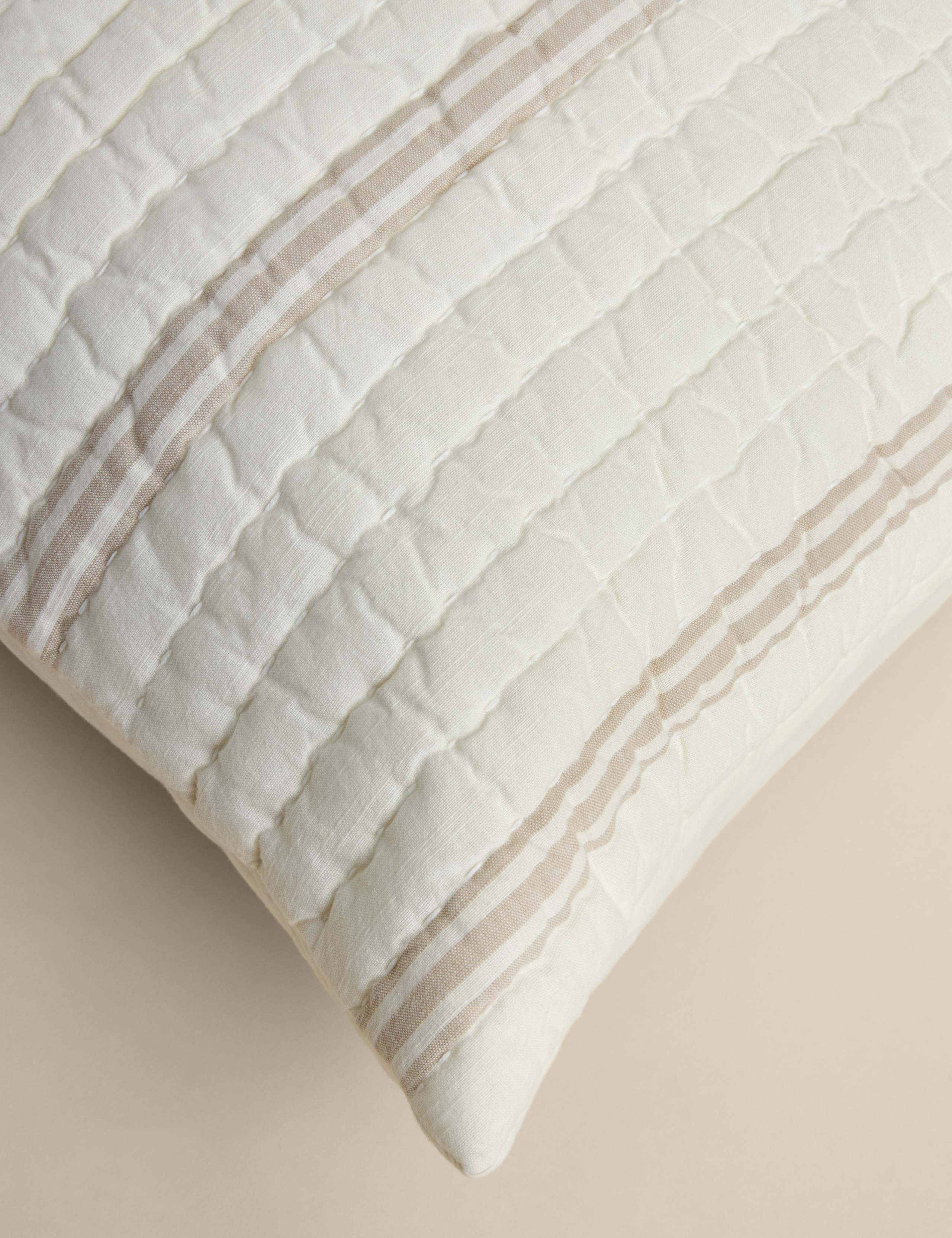 Pure Cotton Striped Cushion, UK version