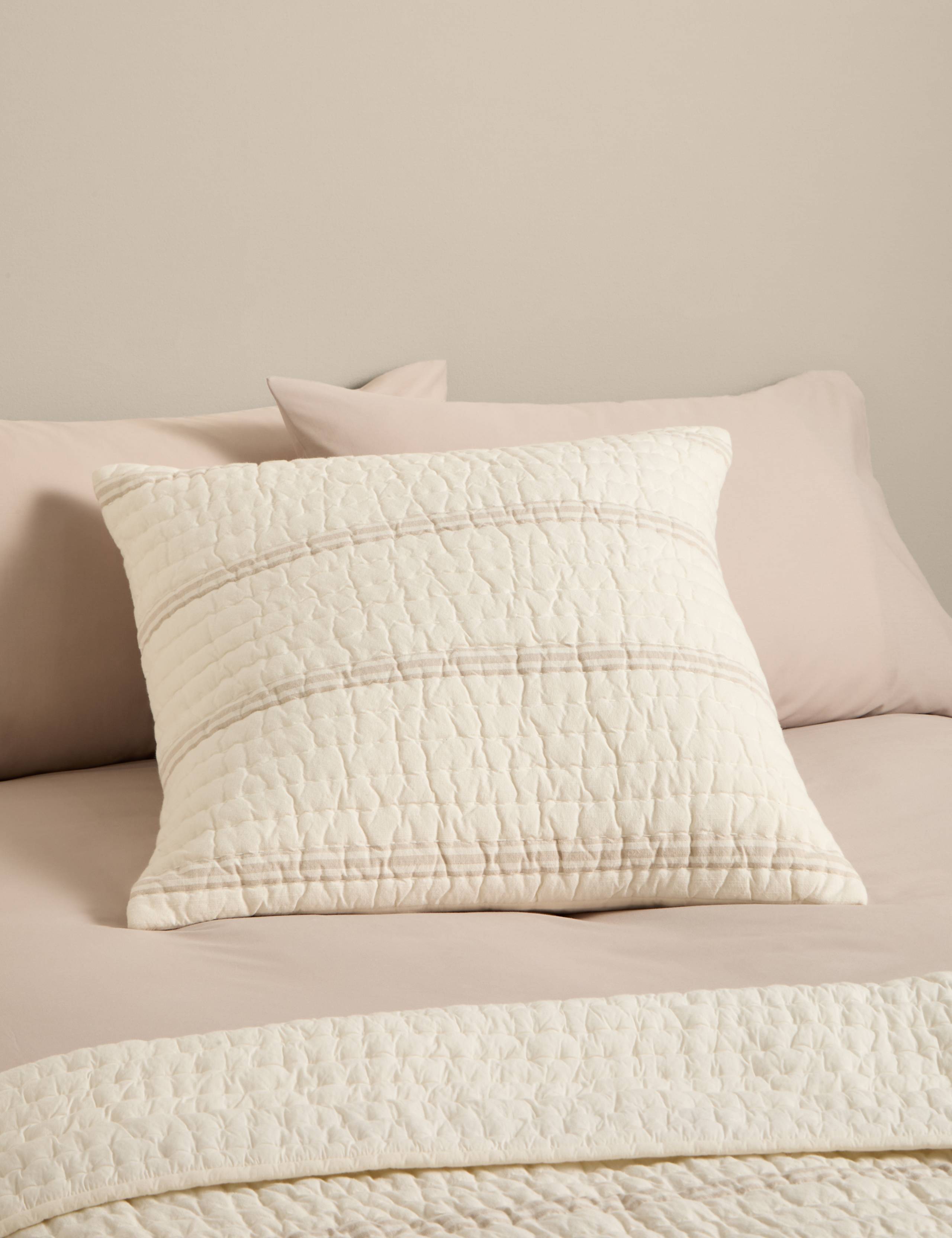 Pure Cotton Striped Cushion, UK version