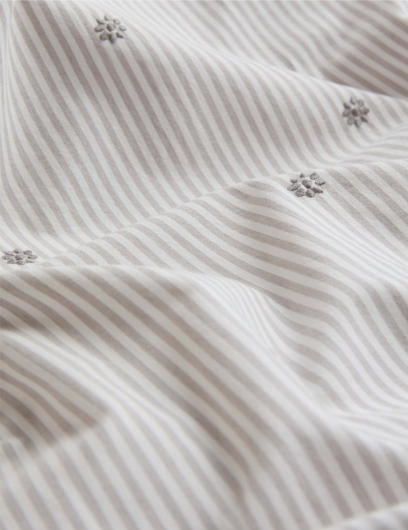 Pure cotton striped embroidered bedding set, UK version