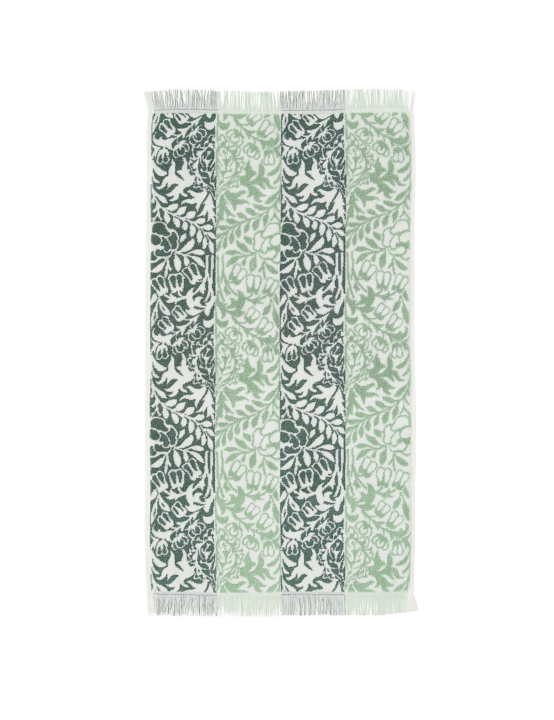 William Morris striped floral towel, UK version