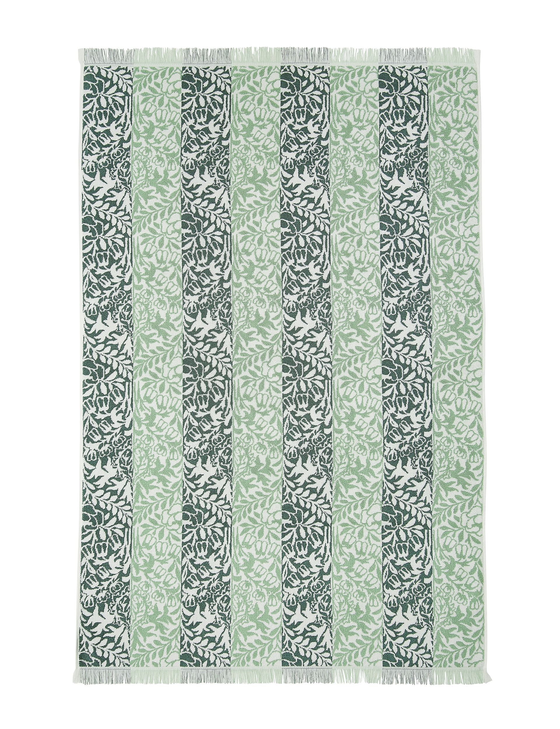 William Morris striped floral towel, UK version
