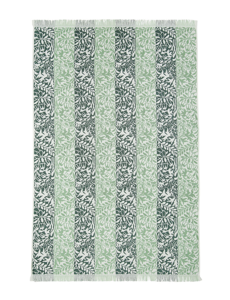 William Morris striped floral towel, UK version