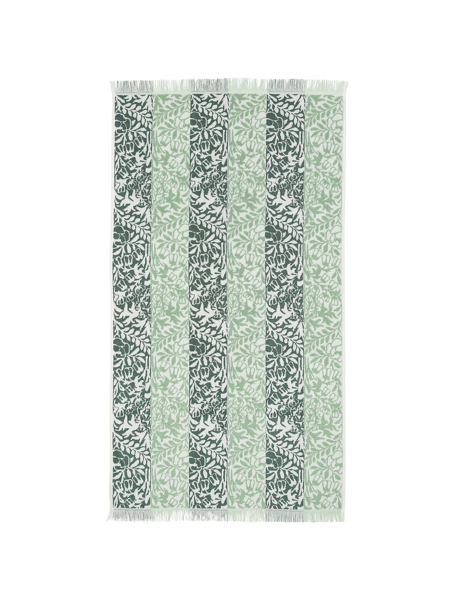 William Morris striped floral towel, UK version