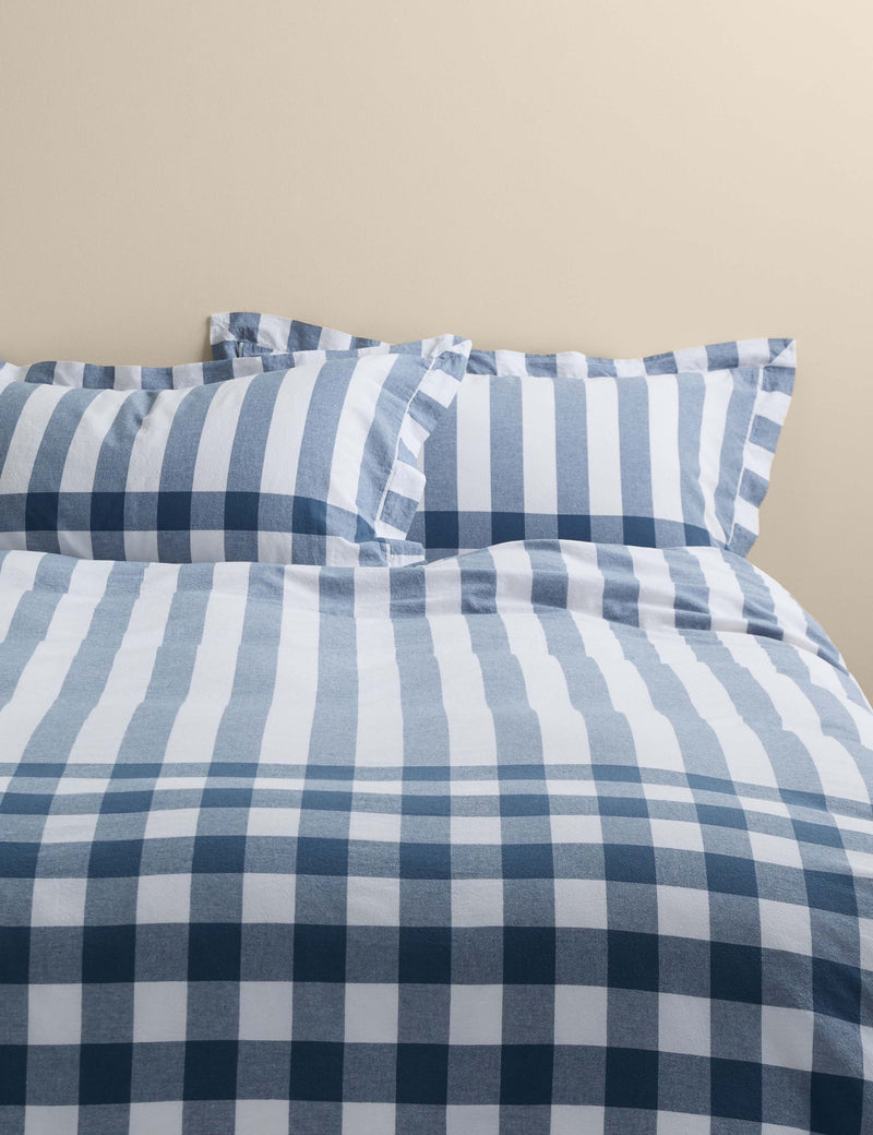Pure cotton striped gingham bedding set - British product