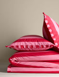 Pure cotton striped ruffle bedding set, UK version