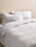 Pure cotton striped ruffle single bedding set, imported from the UK