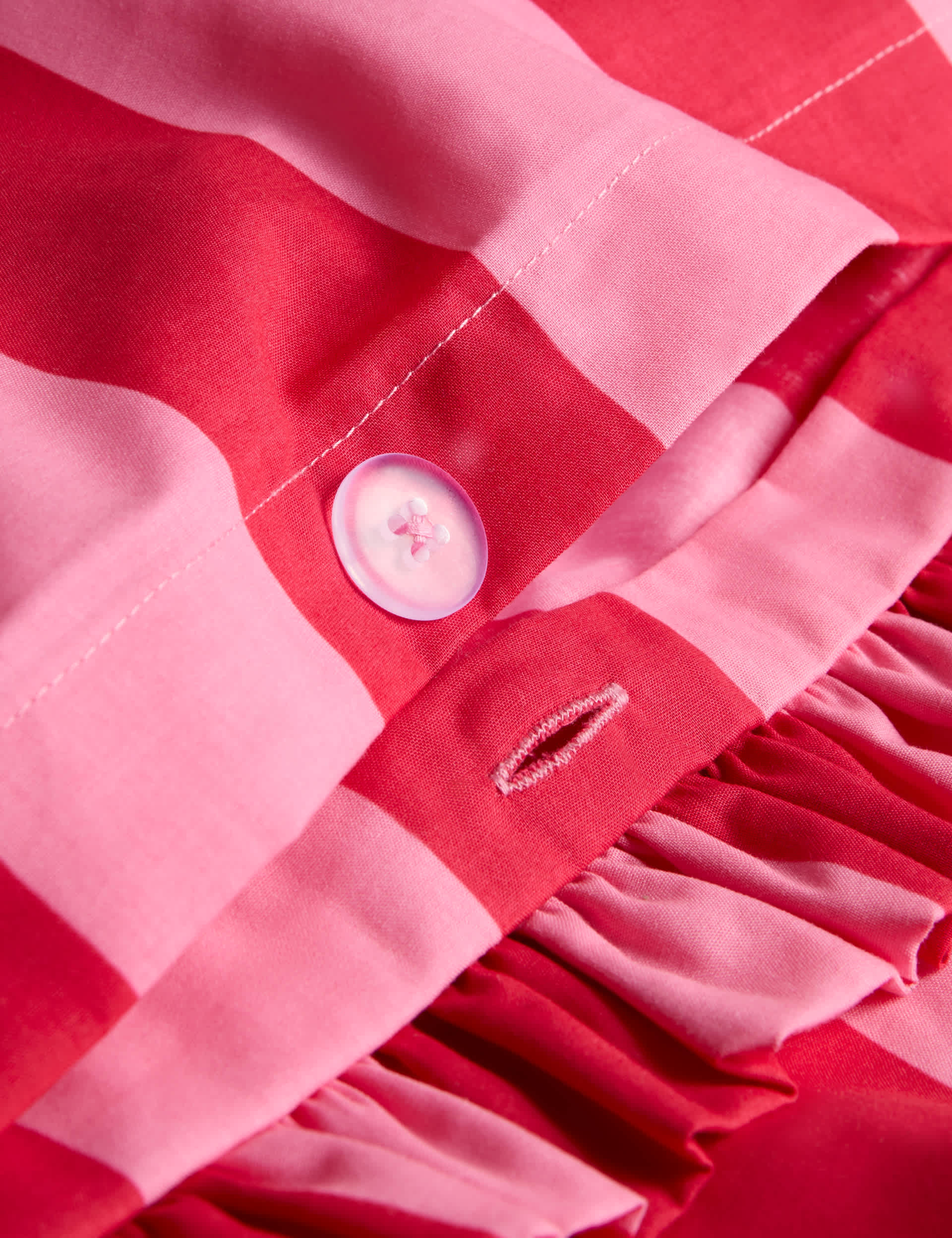 Pure cotton striped ruffle bedding set, UK version