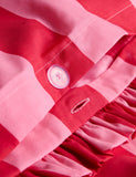 Pure cotton striped ruffle bedding set, UK version