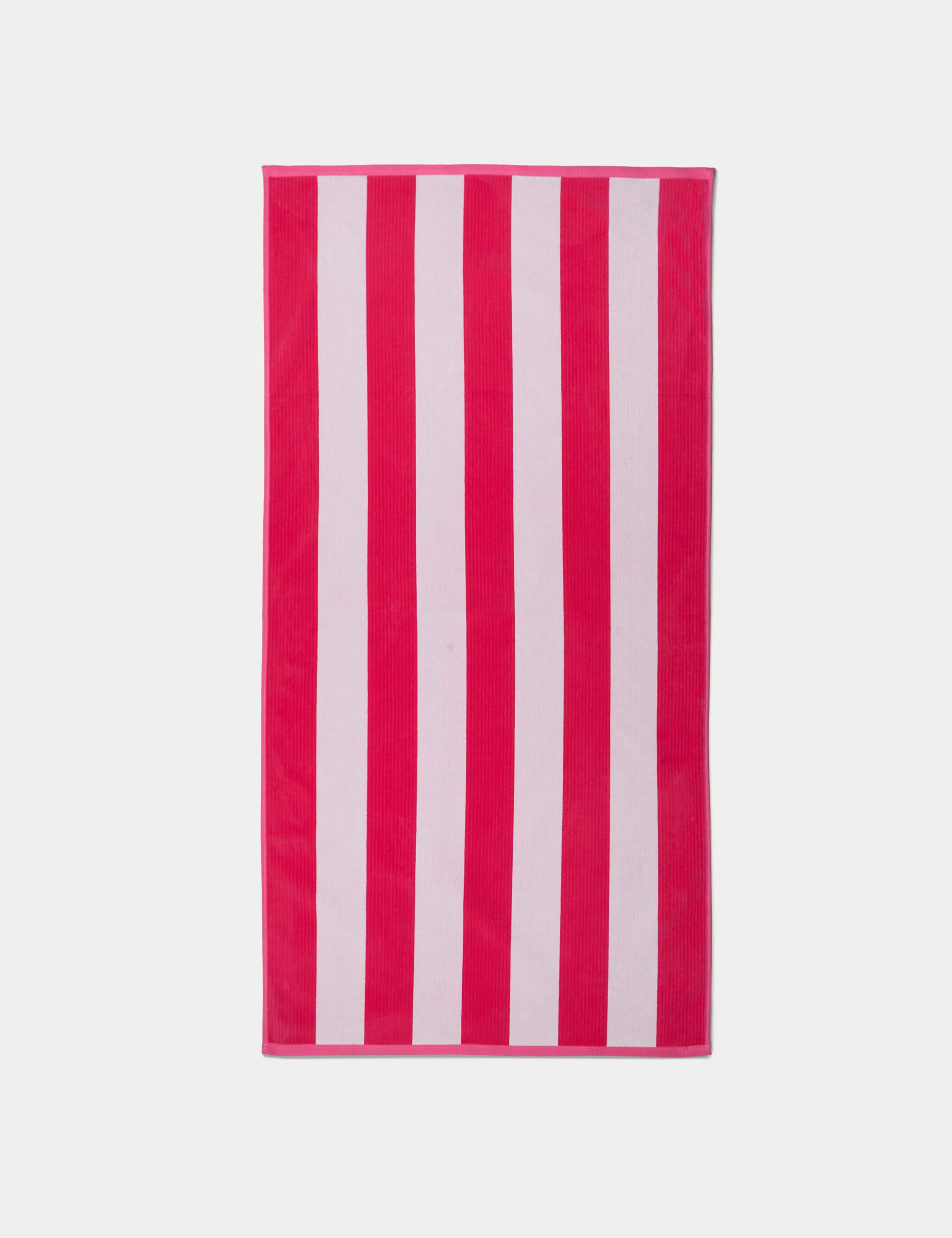 Serviette de plage rayée en pur coton résistante au sable