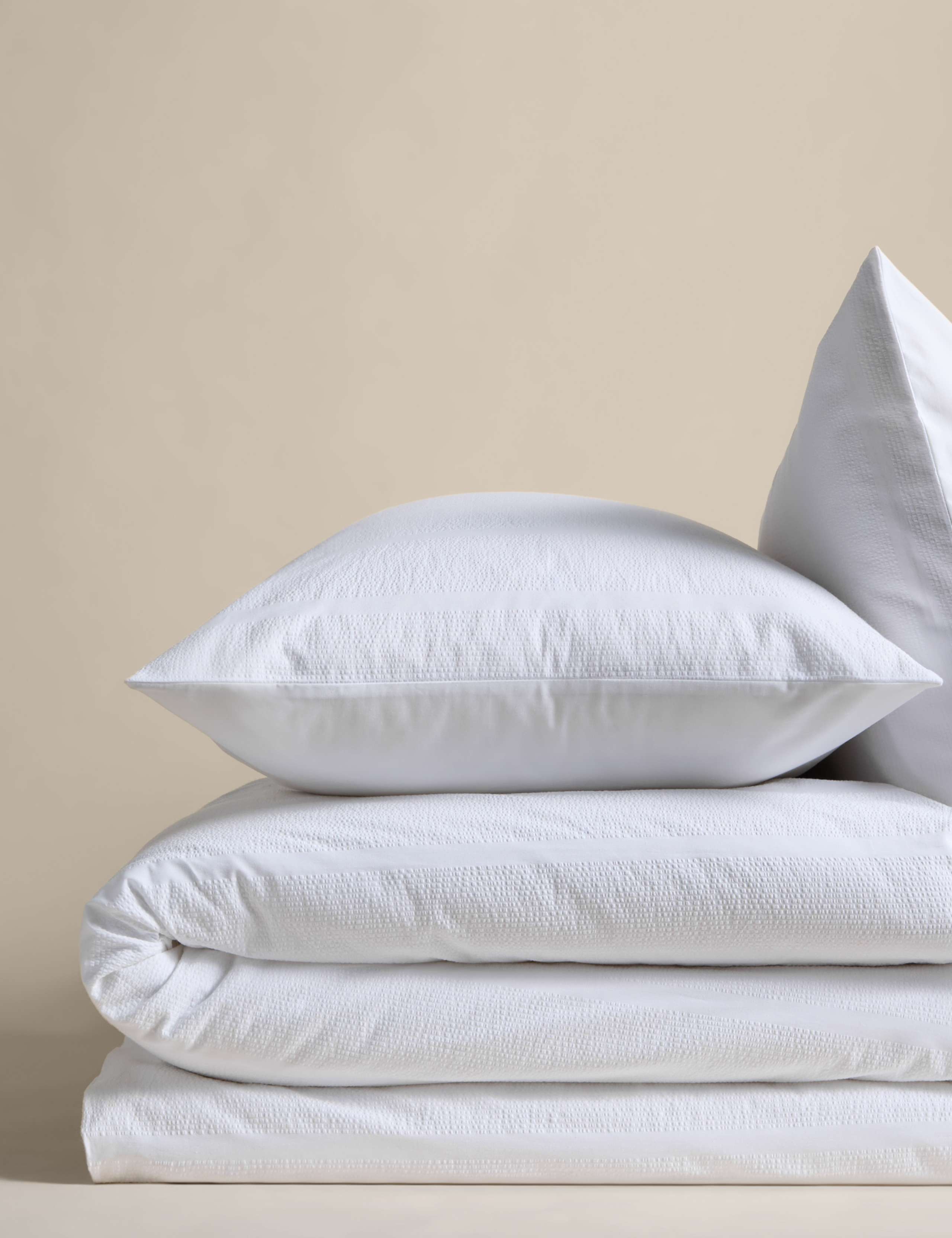 Pure cotton striped seersucker bedding set, UK version