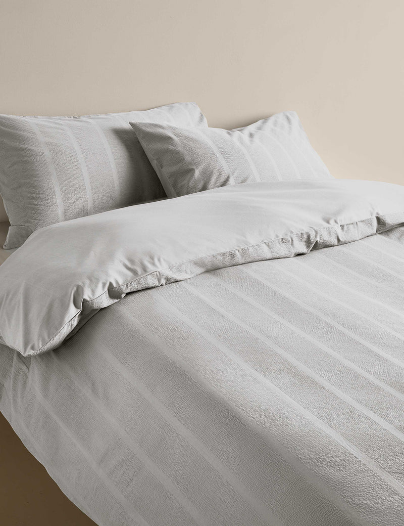 Pure cotton striped seersucker bedding set, UK version
