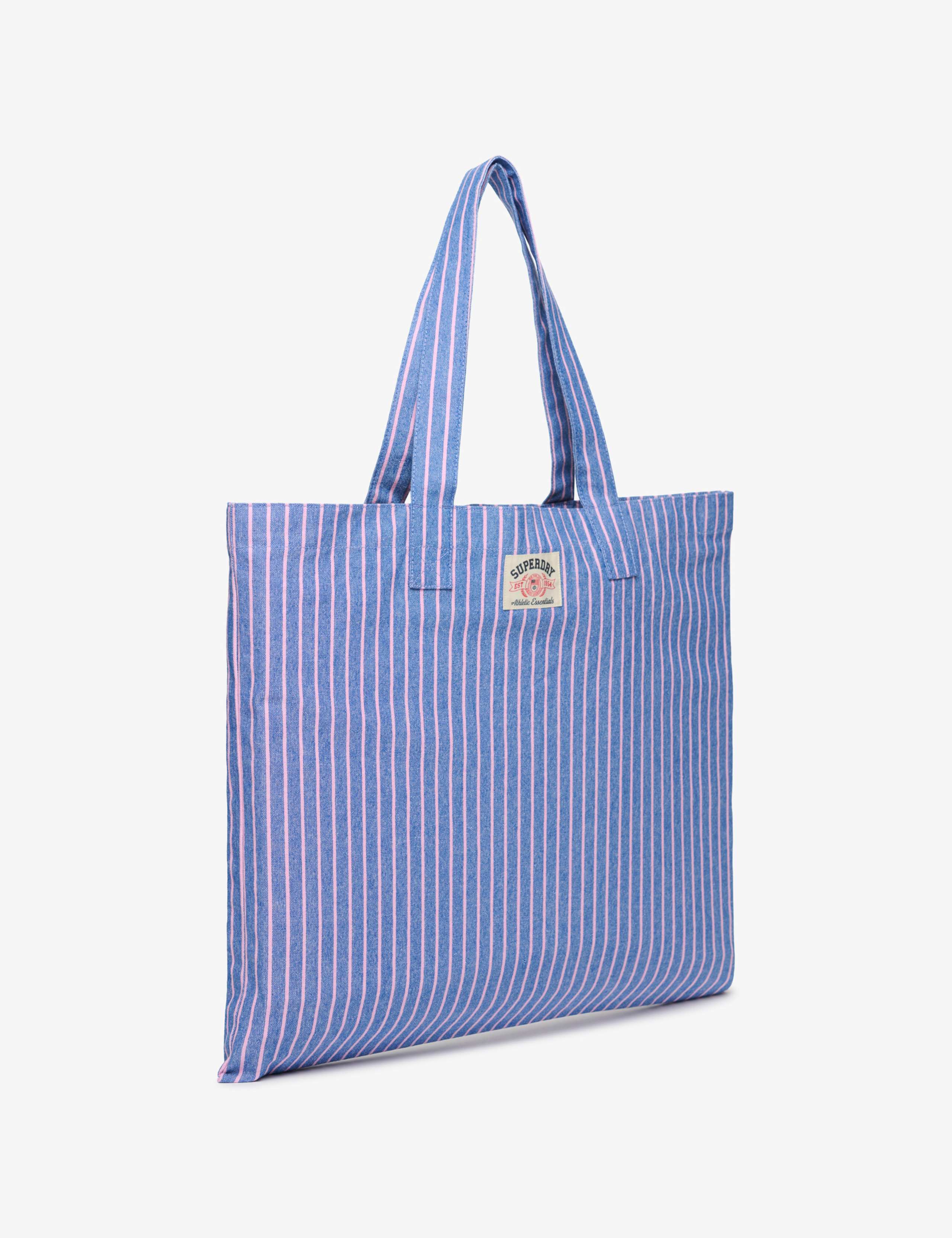 Superdry striped top handle tote bag, imported from the UK