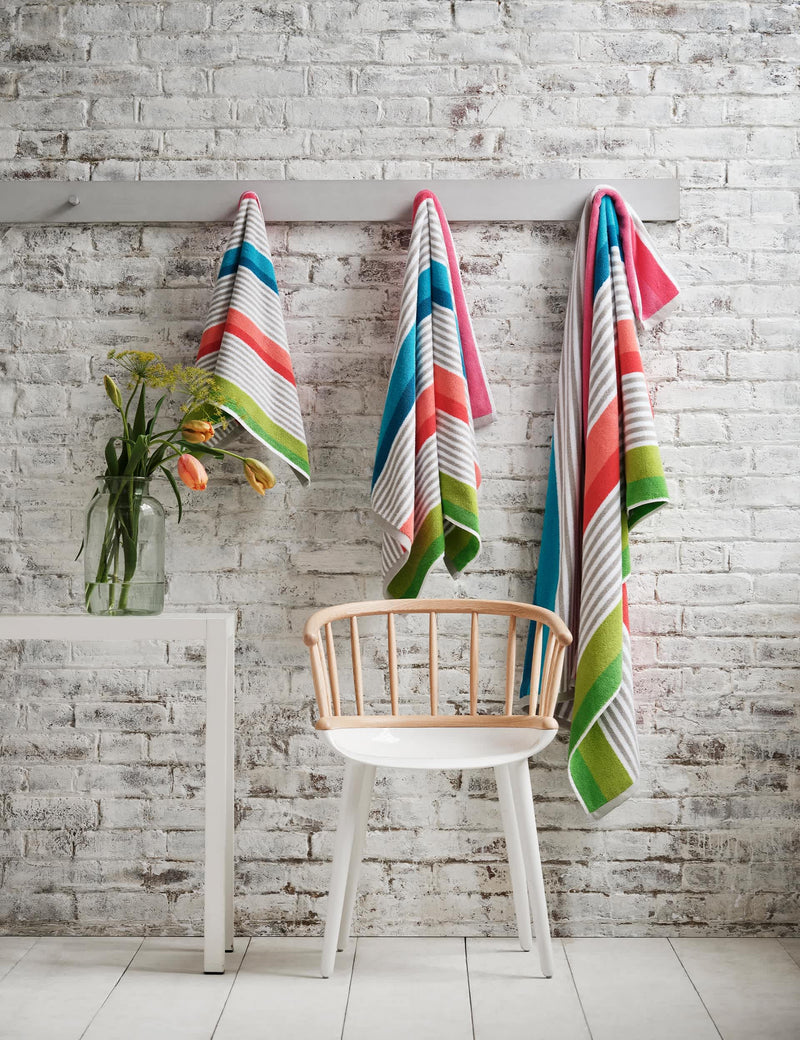Designers Guild striped cotton towel 100x150cm, imported from the UK